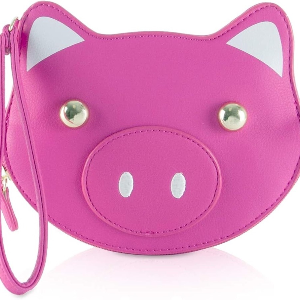 LUV BY BETSEY JOHNSON PINK PIG
FACE COIN CARD HOLDER WRISTLET